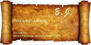 Bozzay János névjegykártya