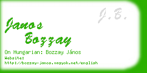 janos bozzay business card